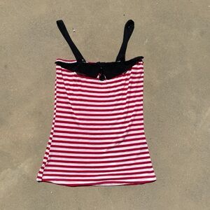 Red and White Striped Tank Top